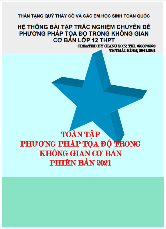 toàn tập phương pháp tọa độ trong không gian cơ bản