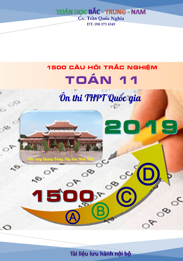 1500 câu hỏi trắc nghiệm toán 11 ôn thi thpt quốc gia 2019 – trần quốc nghĩa