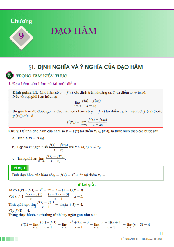 bài giảng đạo hàm toán 11 kết nối tri thức với cuộc sống