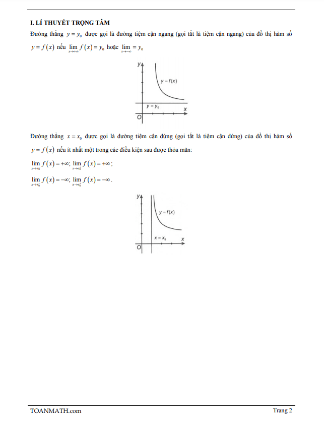 bài giảng đường tiệm cận của đồ thị hàm số