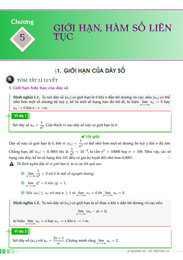 bài giảng giới hạn, hàm số liên tục toán 11 kết nối tri thức với cuộc sống