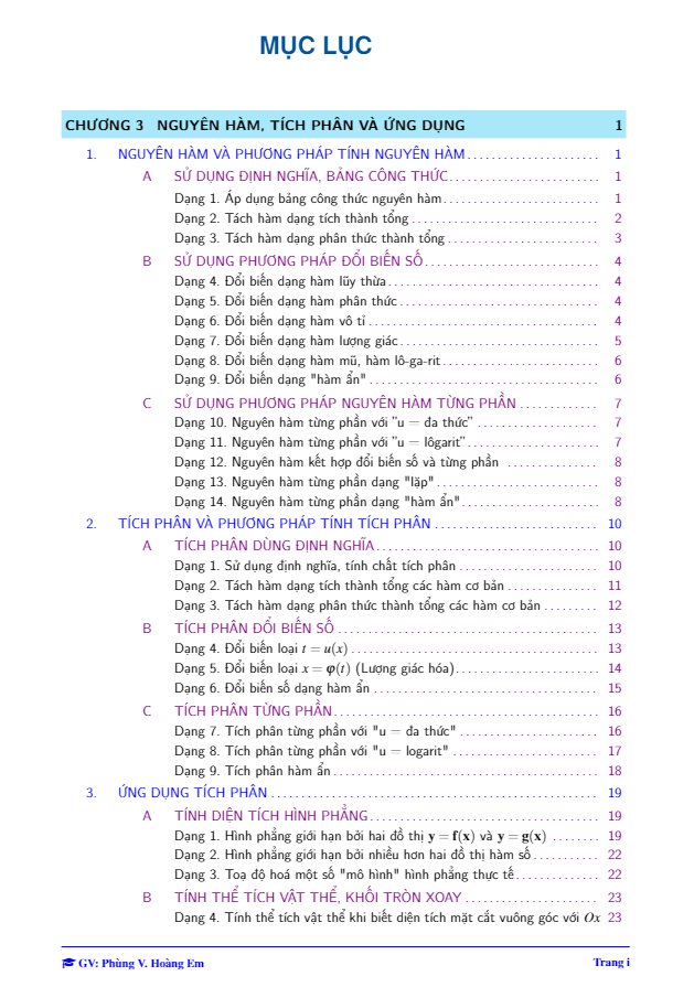 bài tập trắc nghiệm nguyên hàm, tích phân và ứng dụng – phùng hoàng em