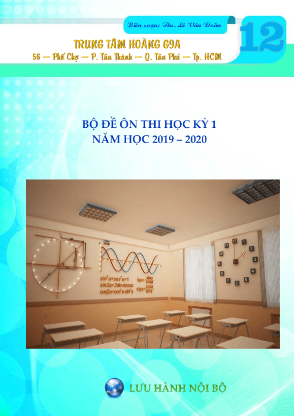 bộ đề ôn thi học kỳ 1 toán 12 năm học 2019 – 2020 có đáp án