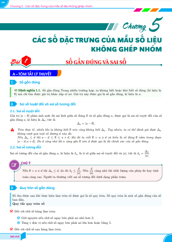 các dạng toán các số đặc trưng của mẫu số liệu không ghép nhóm toán 10 thường gặp