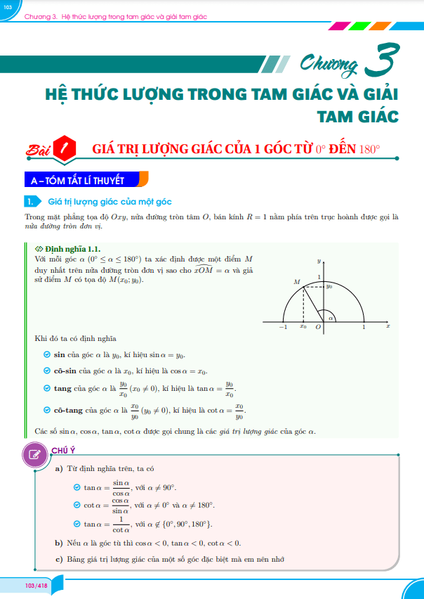 các dạng toán hệ thức lượng trong tam giác toán 10 thường gặp