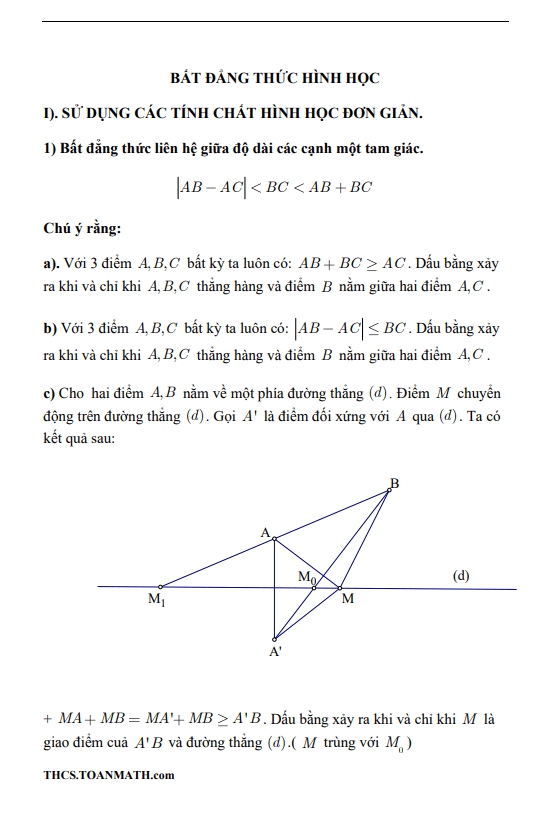 chuyên đề bất đẳng thức và cực trị hình học ôn thi vào lớp 10