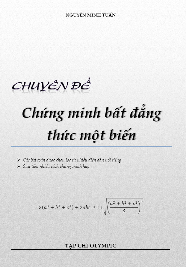 chuyên đề chứng minh bất đẳng thức một biến – nguyễn minh tuấn