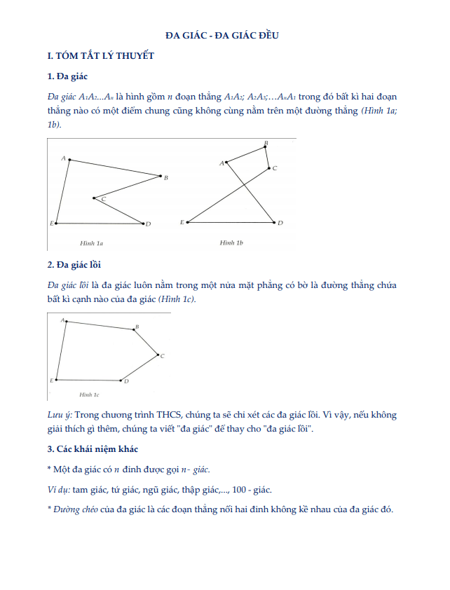 chuyên đề đa giác, đa giác đều
