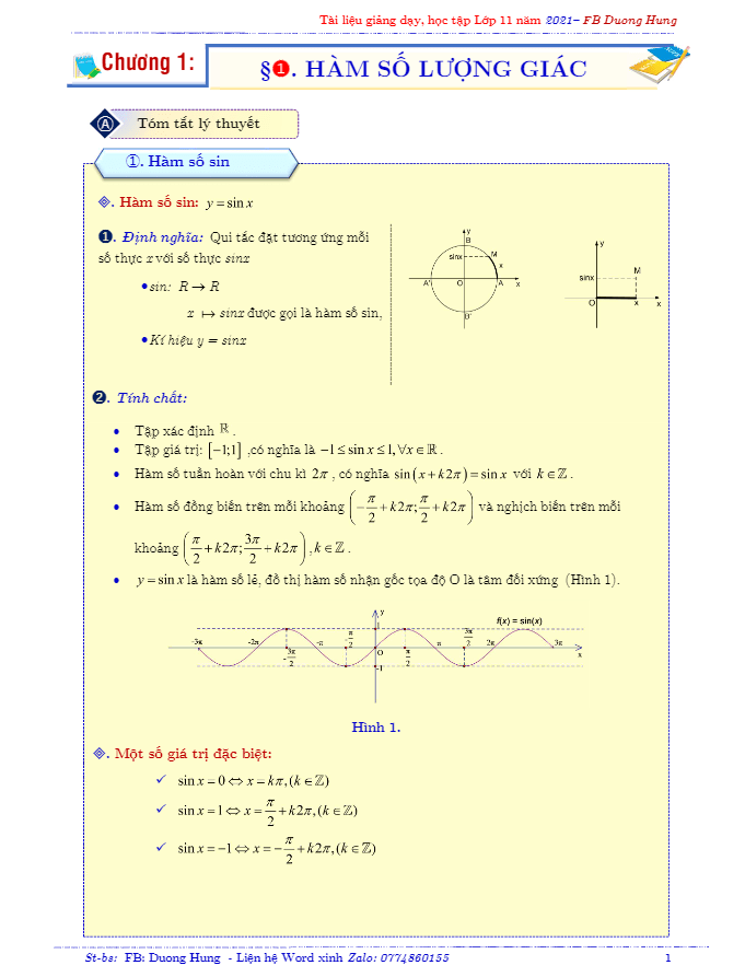 chuyên đề hàm số lượng giác và phương trình lượng giác – dương minh hùng