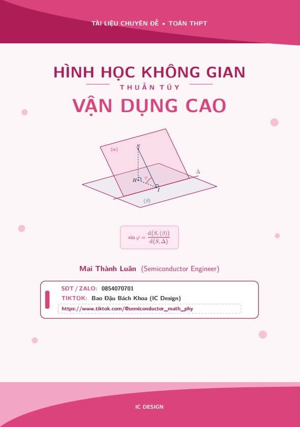 chuyên đề hình học không gian thuần túy vận dụng cao – mai thành luân