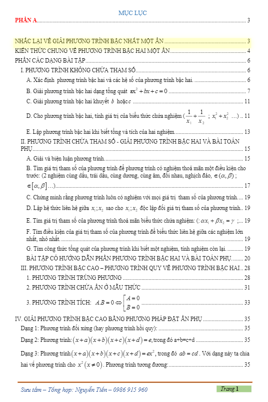 chuyên đề phương trình bậc hai một ẩn – nguyễn tiến