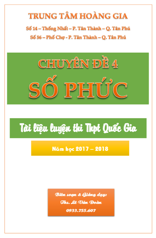 chuyên đề số phức – lê văn đoàn