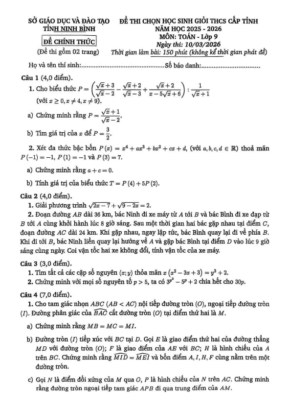 đề chọn học sinh giỏi tỉnh toán 9 năm 2025 – 2026 sở gd&đt ninh bình