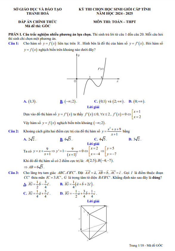 đề chọn học sinh giỏi tỉnh toán thpt năm 2024 – 2025 sở gd&đt thanh hóa