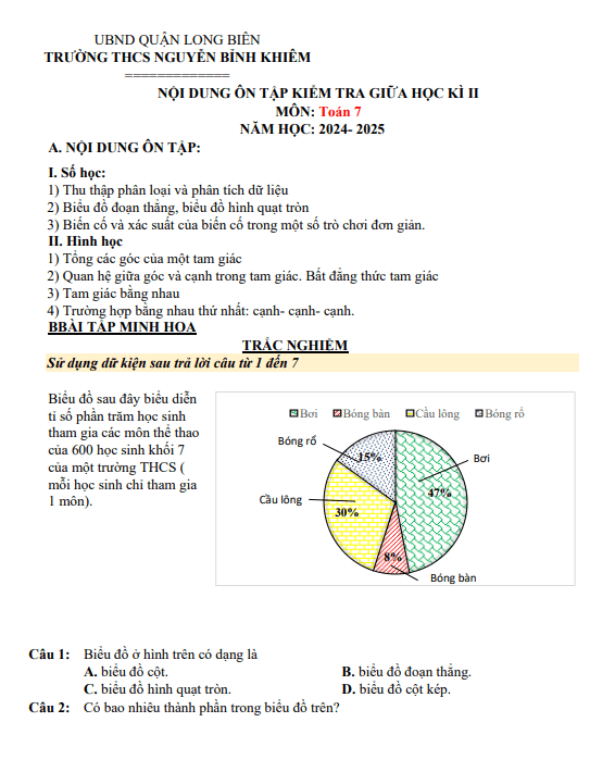 đề cương giữa kỳ 2 toán 7 năm 2024 – 2025 trường thcs nguyễn bỉnh khiêm – hà nội