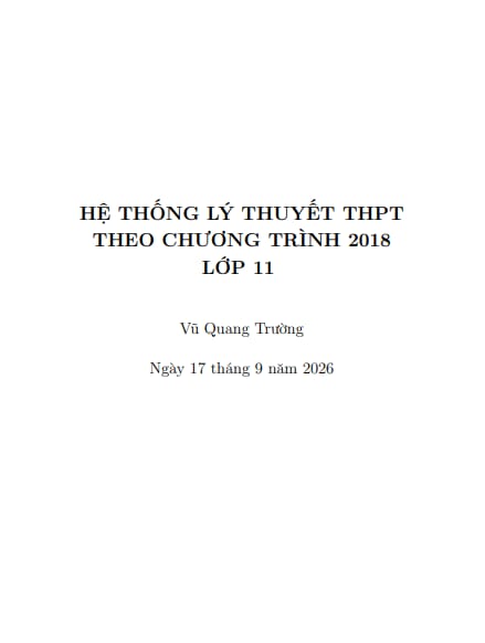 hệ thống lý thuyết môn toán 11 chương trình gdpt 2018 – vũ quang trường