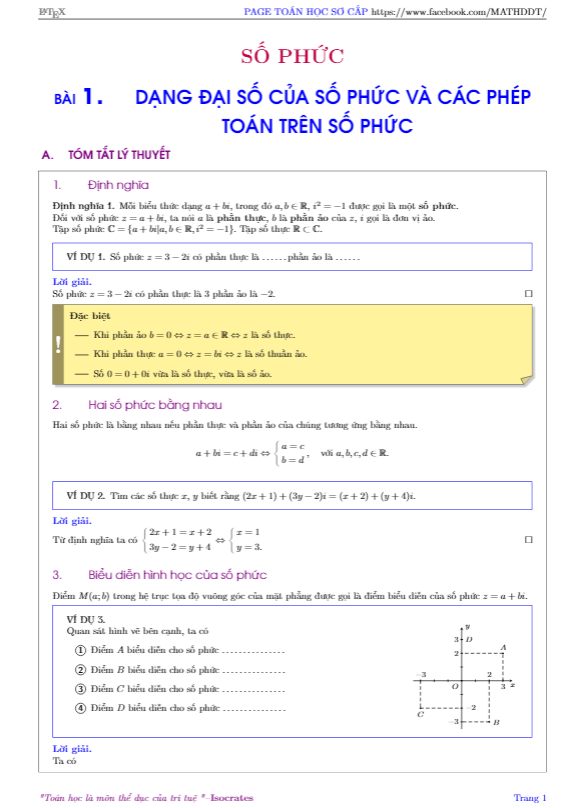 hướng dẫn giải các dạng toán số phức