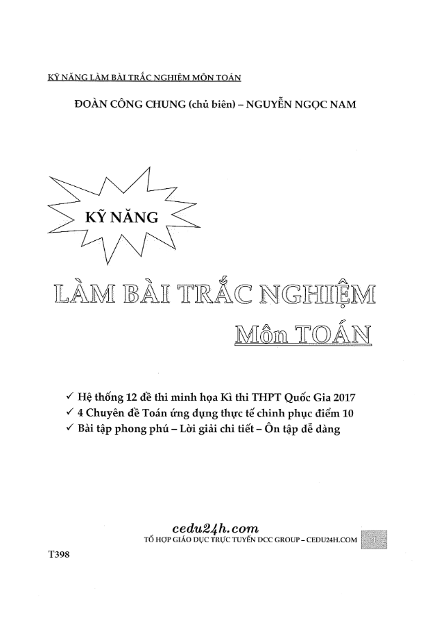 kỹ năng làm bài trắc nghiệm môn toán – đoàn công chung