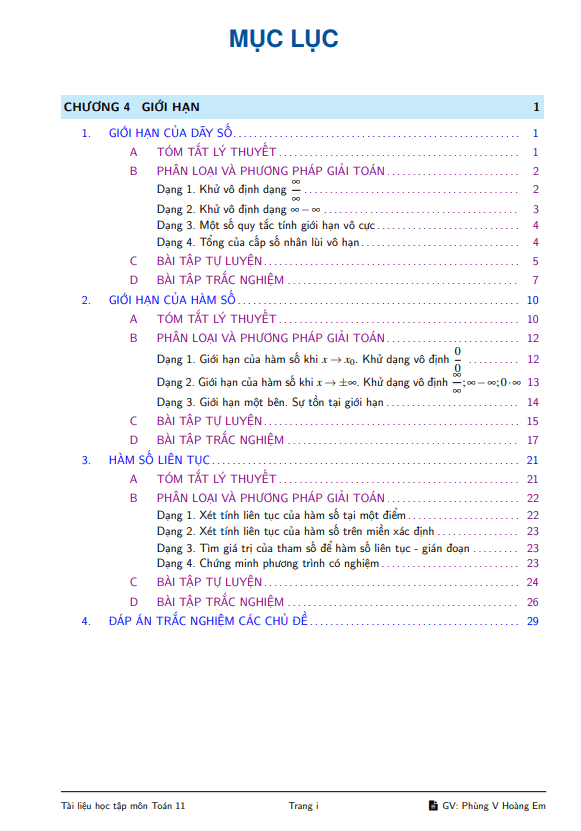 lý thuyết và bài tập chuyên đề giới hạn – phùng hoàng em