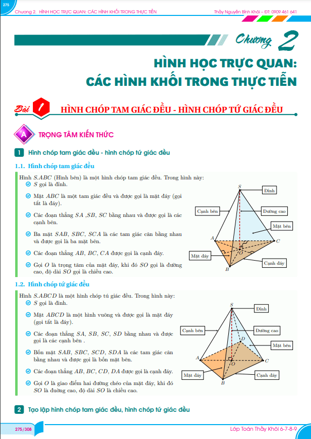 phân dạng và bài tập các hình khối trong thực tiễn toán 8 chân trời sáng tạo