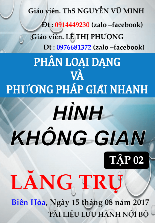 phân loại dạng và phương pháp giải nhanh hình không gian – nguyễn vũ minh, lê thị phượng (tập 2)