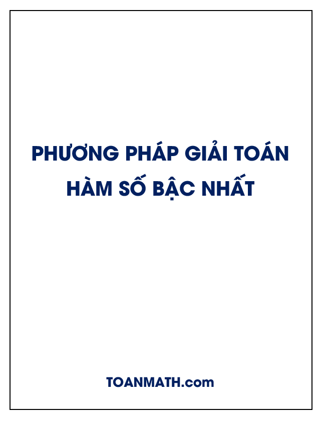 phương pháp giải toán hàm số bậc nhất