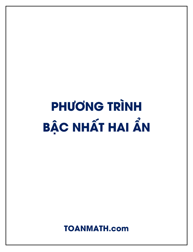 phương trình bậc nhất hai ẩn