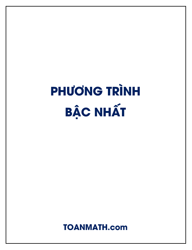 phương trình bậc nhất