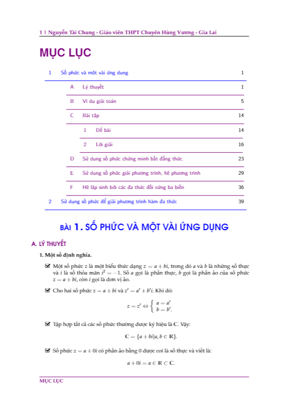 số phức và một số ứng dụng – nguyễn tài chung