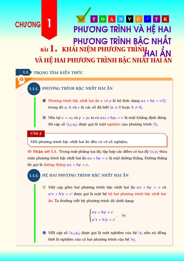 tài liệu bổ trợ học tập phương trình và hệ hai phương trình bậc nhất hai ẩn toán 9