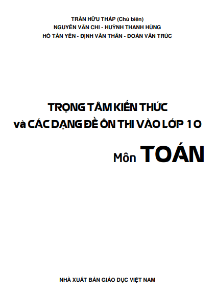 trọng tâm kiến thức và các dạng đề ôn thi vào lớp 10 môn toán