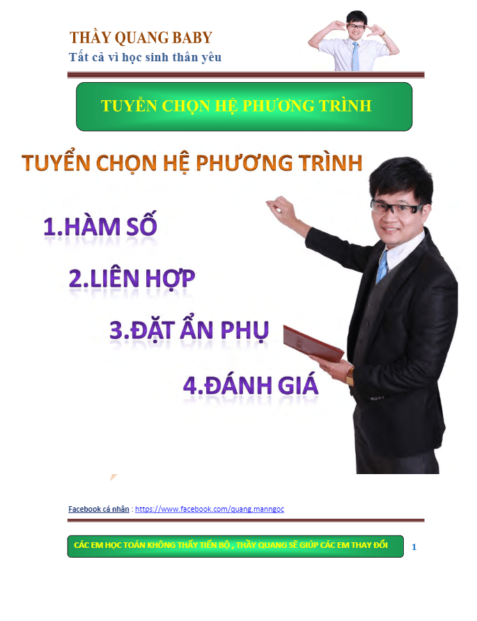 tuyển tập hệ phương trình – mẫn ngọc quang